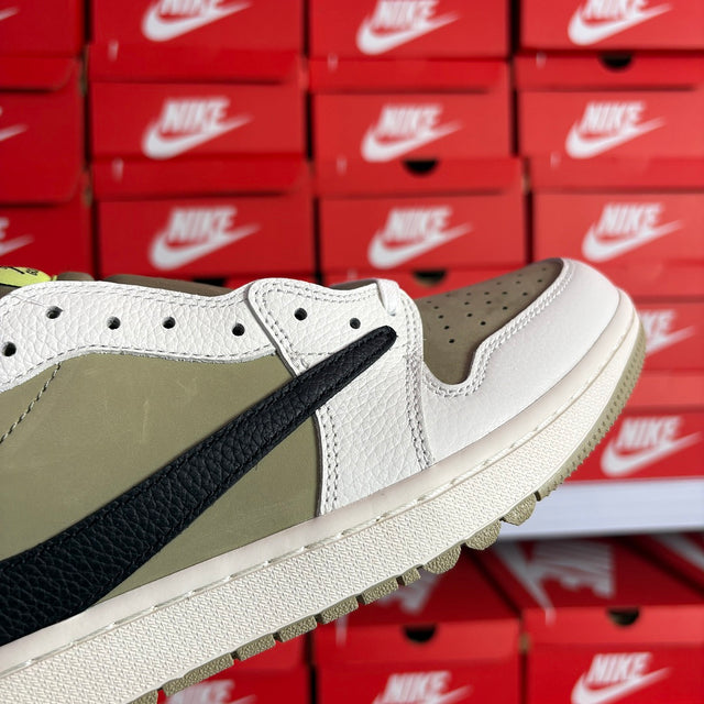 Air Jordan 1 Low — White/Medium Olive