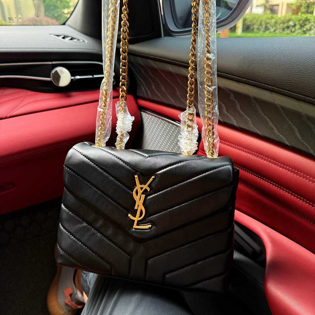 Saint Laurent Loulou Bag — Black/Gold