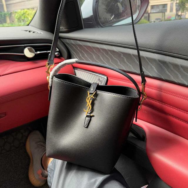Saint Laurent Hobo Bag — Black/Gold