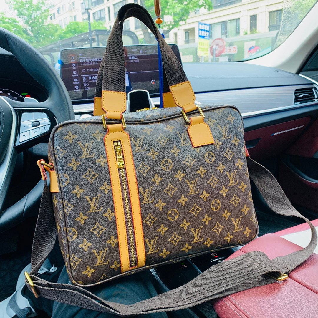 Louis Vuitton Briefcase — Monogram/Yellow Straps