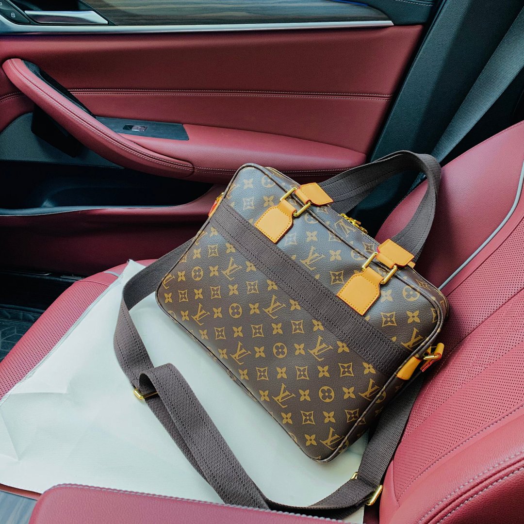 Louis Vuitton Briefcase — Monogram/Yellow Straps