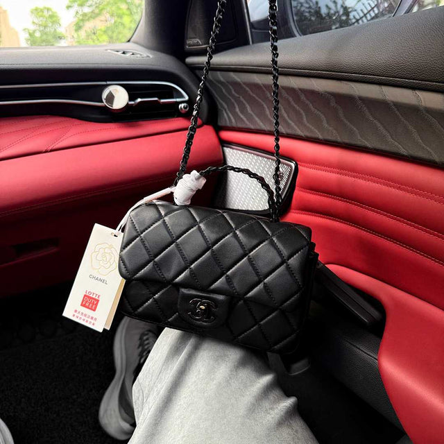Chanel Top Handle Flap Bag — Black