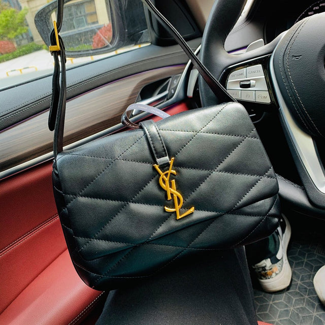Saint Laurent Quilted Chain Bag — Black/Gold