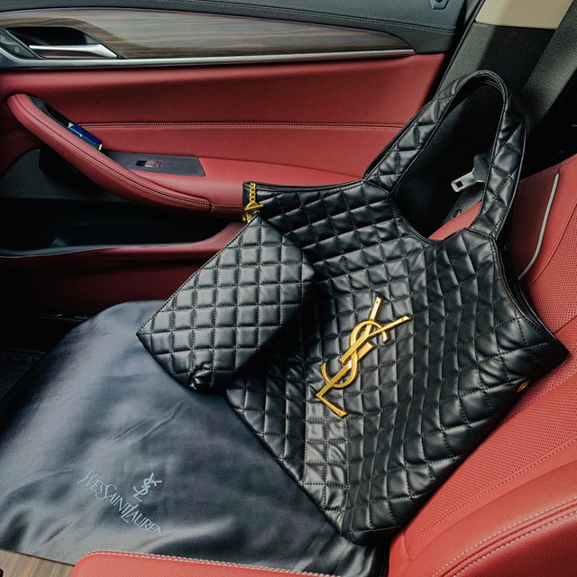 Saint Laurent Quilted Tote — Black