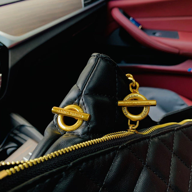Saint Laurent Puffer Bag — Black/Gold