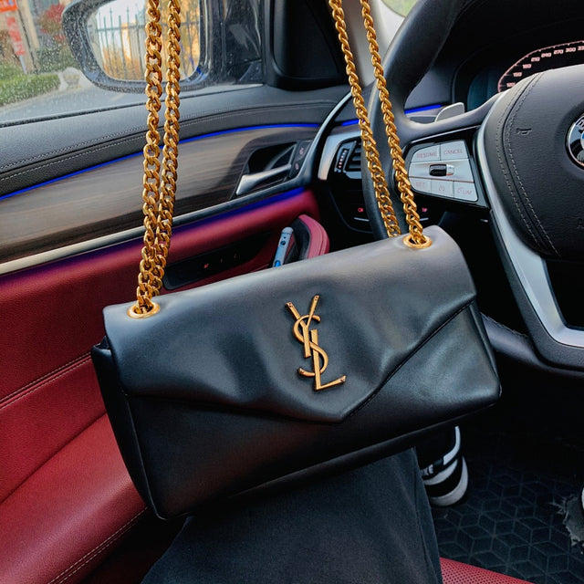 Saint Laurent Envelope Bag — Black/Gold