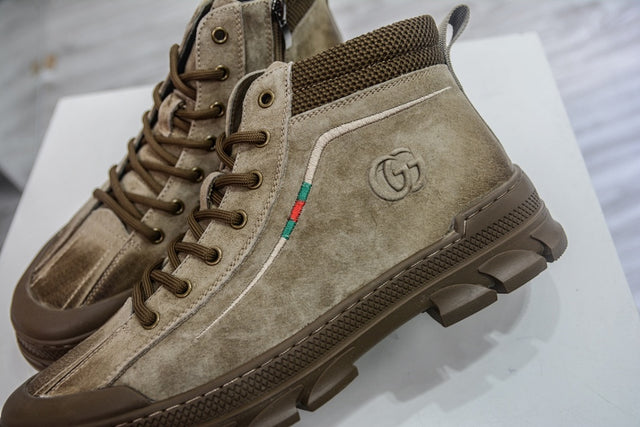 Gucci Suede Boot — Olive