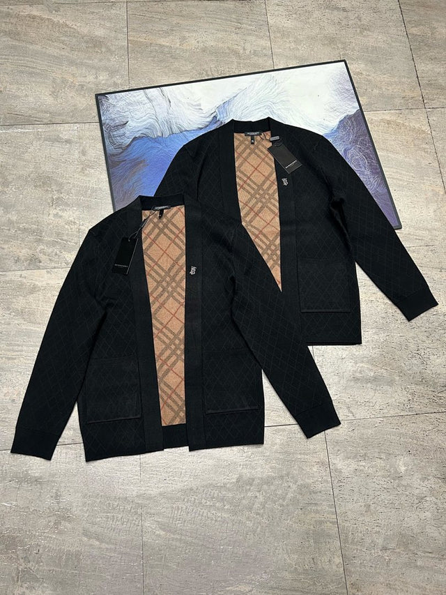 Burberry Check-Lined Blazer — Black