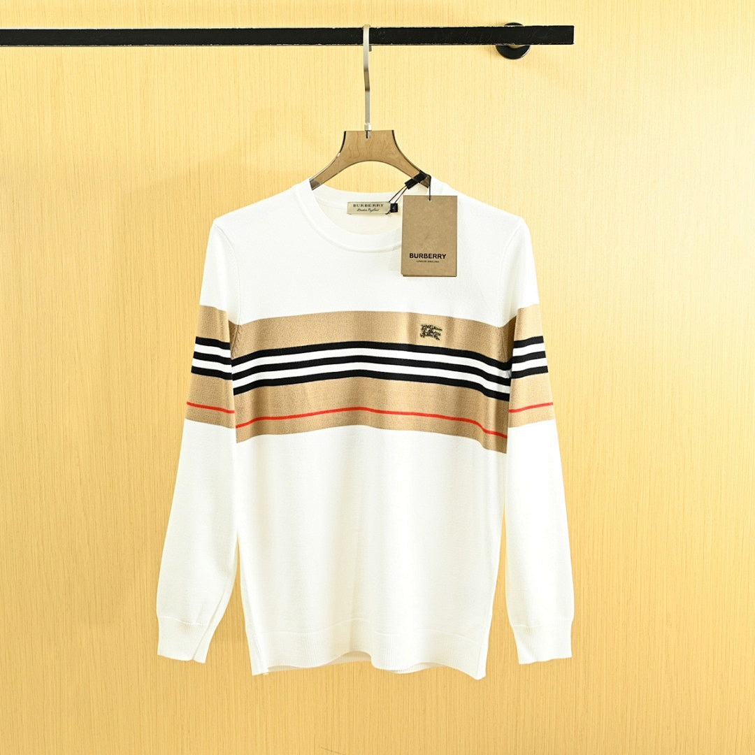 Striped Knit Jumper — Cream