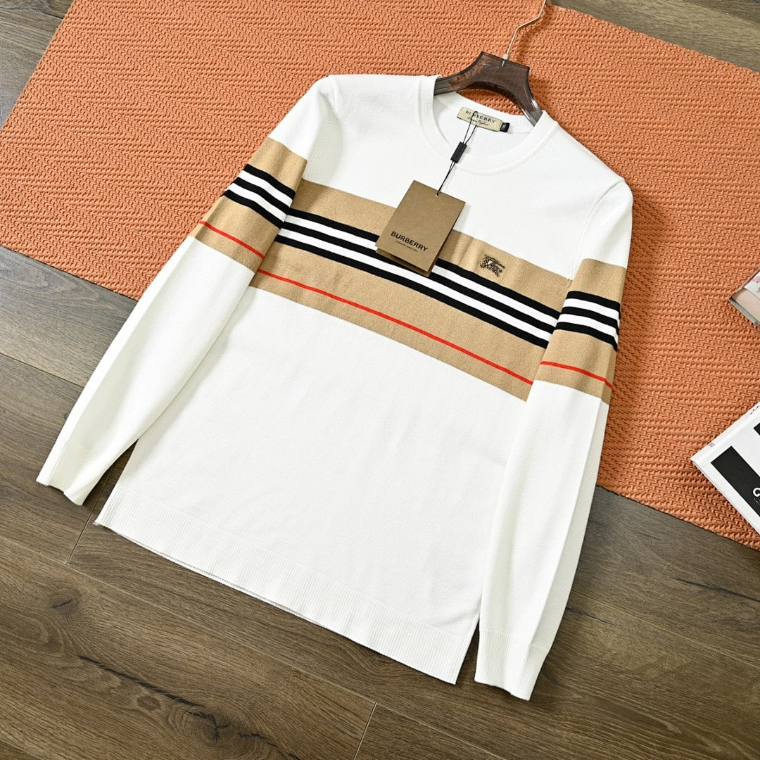 Striped Knit Jumper — Black/Cream