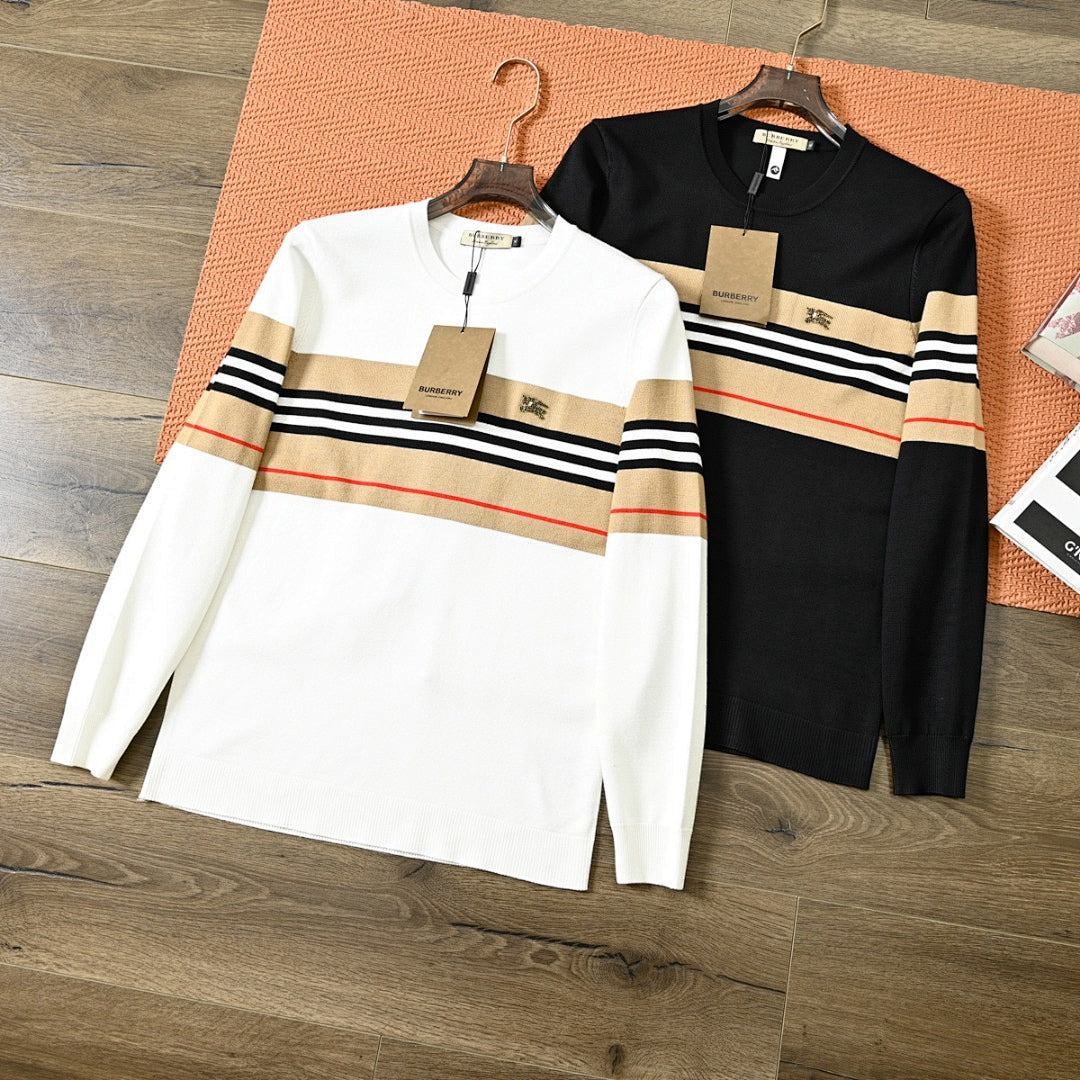 Striped Knit Jumper — Black/Cream