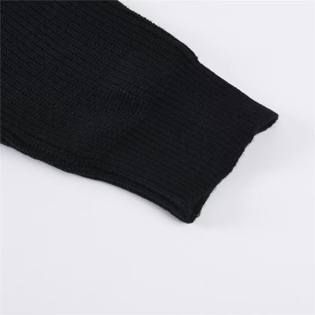 Moncler Knit-Sleeve Down Cardigan — Black