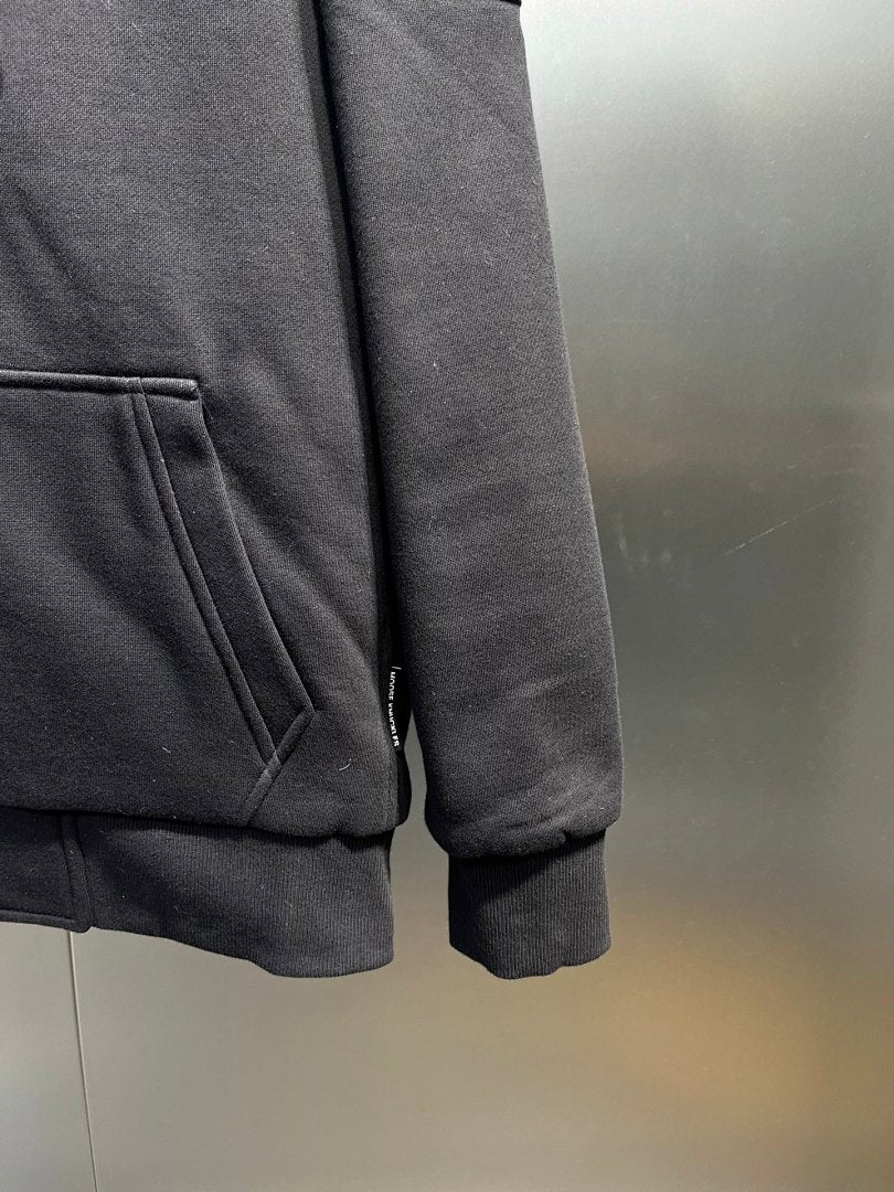Moose Knuckles Shearling-Lined Hoodie — Black