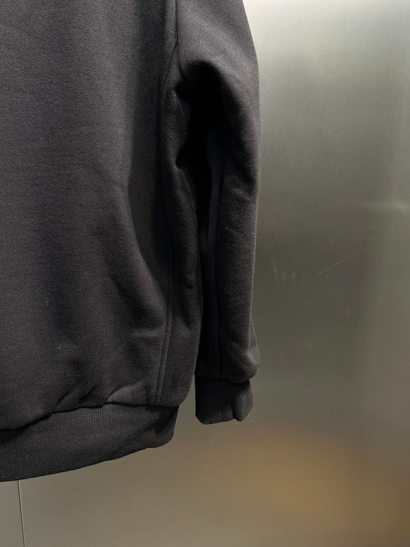 Moose Knuckles Shearling-Lined Hoodie — Black