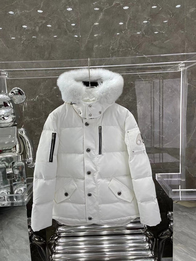 Moose Knuckles Fur-Hood Puffer — Snow