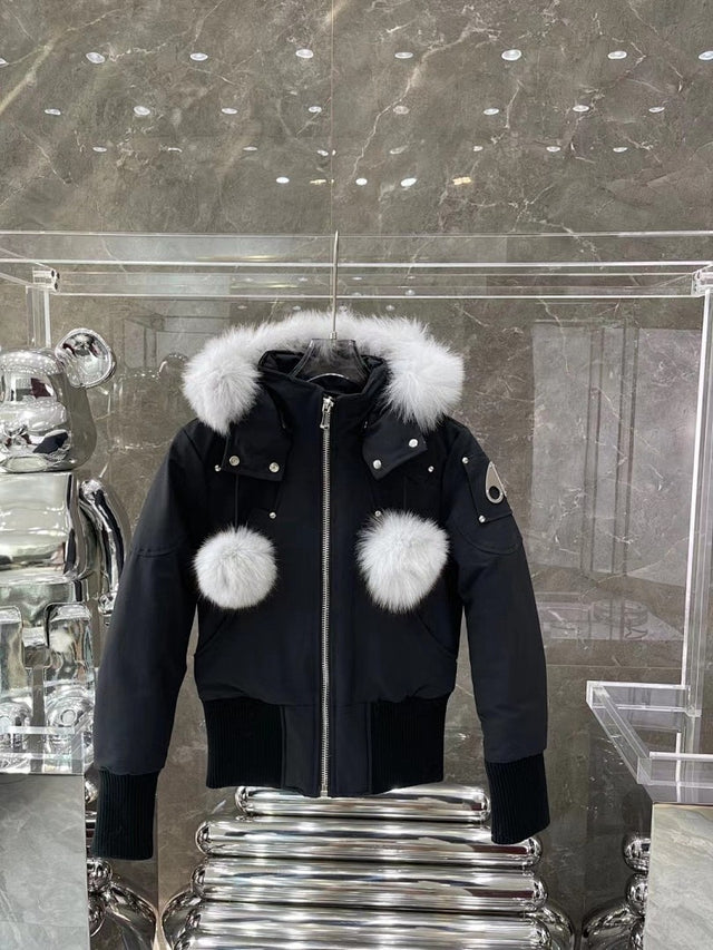 Moose Knuckles Fur Bomber — Black