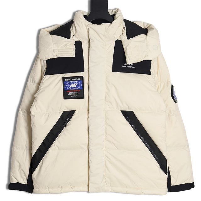 New Balance Puffer Jacket — Cream/Black