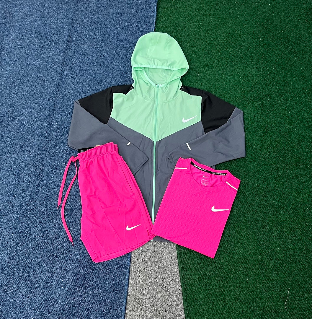 Nike Miler Running Top — Pink/Green