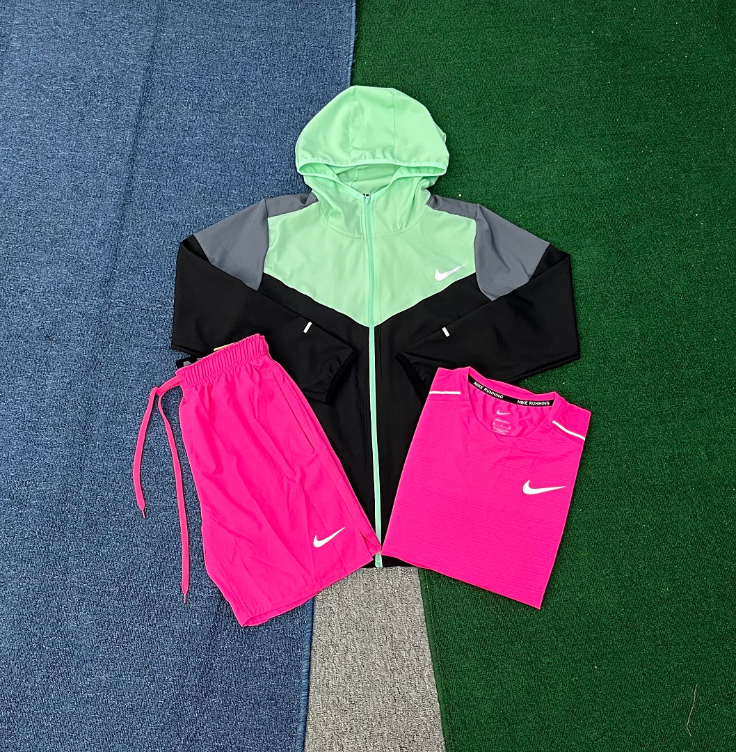 Nike Miler Running Top — Pink/Green