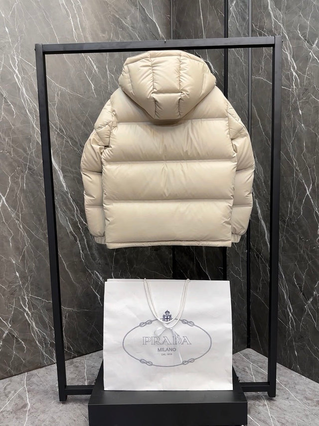 Prada Puffer Jacket — Black/White