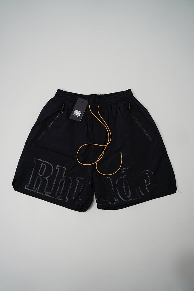 Rhude Logo Nylon Shorts Black