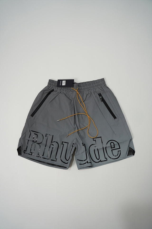 Rhude Logo Nylon Shorts Grey
